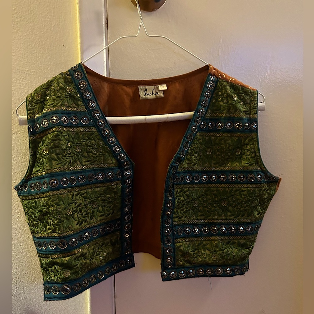 Indian Embroidered Crop Vest